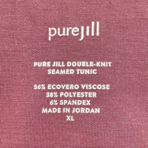 J. Jill Pure Jill Double Knit Seamed Tunic XL Dusty Pink V-Neck A-Line Modest - Picture 4 of 6
